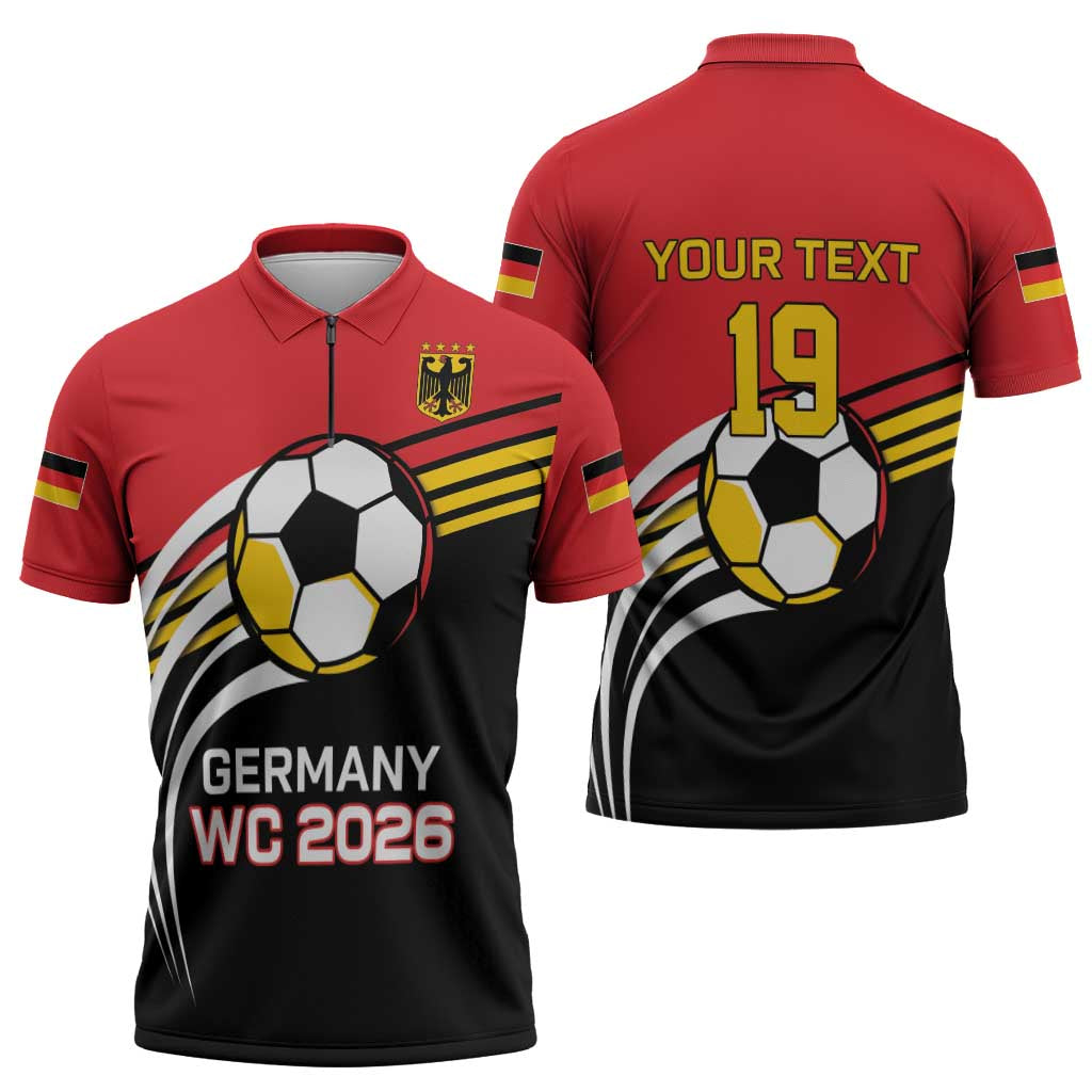 Custom Germany Football Zipper Polo Shirt Deutschland World Champion 2026 - Wonder Print Shop