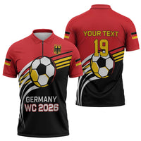 Custom Germany Football Zipper Polo Shirt Deutschland World Champion 2026 - Wonder Print Shop