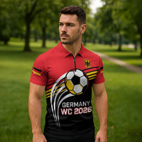 Custom Germany Football Zipper Polo Shirt Deutschland World Champion 2026 - Wonder Print Shop