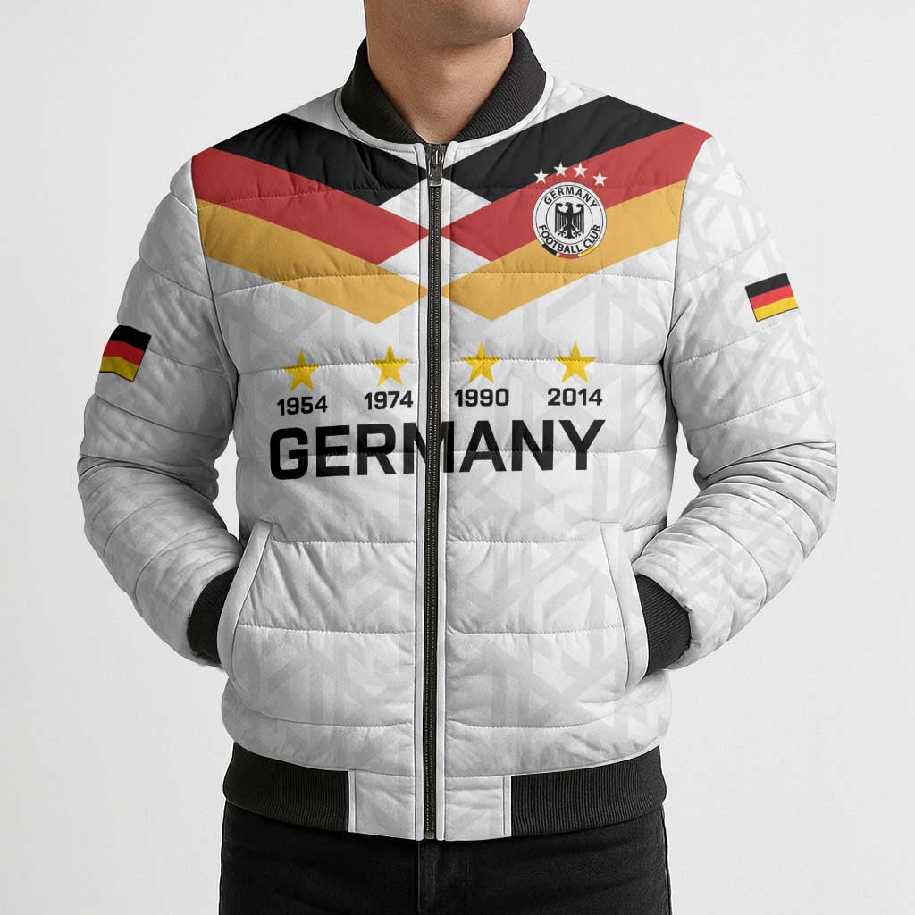 Custom World Football 2026 Germany Bomber Puffer Jacket Deutschland 4-Time Champions - Wonder Print Shop