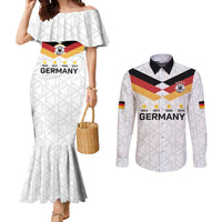 Custom World Football 2026 Germany Couples Matching Mermaid Dress and Long Sleeve Button Shirt Deutschland 4-Time Champions - Wonder Print Shop