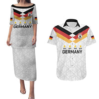 Custom World Football 2026 Germany Couples Matching Puletasi and Hawaiian Shirt Deutschland 4-Time Champions - Wonder Print Shop