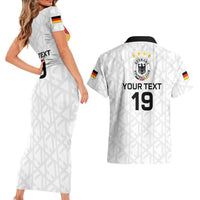 Custom World Football 2026 Germany Couples Matching Short Sleeve Bodycon Dress and Hawaiian Shirt Deutschland 4-Time Champions - Wonder Print Shop