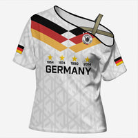 Custom World Football 2026 Germany Cross Shoulder Shirt Deutschland 4-Time Champions - Wonder Print Shop