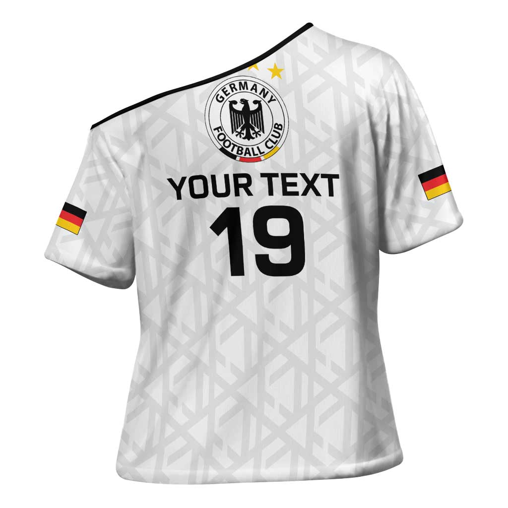Custom World Football 2026 Germany Cross Shoulder Shirt Deutschland 4-Time Champions - Wonder Print Shop