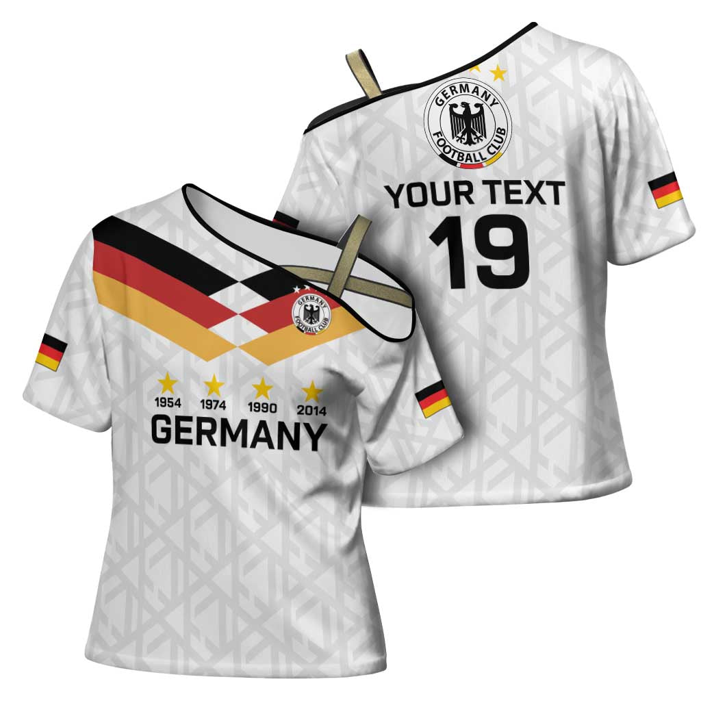 Custom World Football 2026 Germany Cross Shoulder Shirt Deutschland 4-Time Champions - Wonder Print Shop