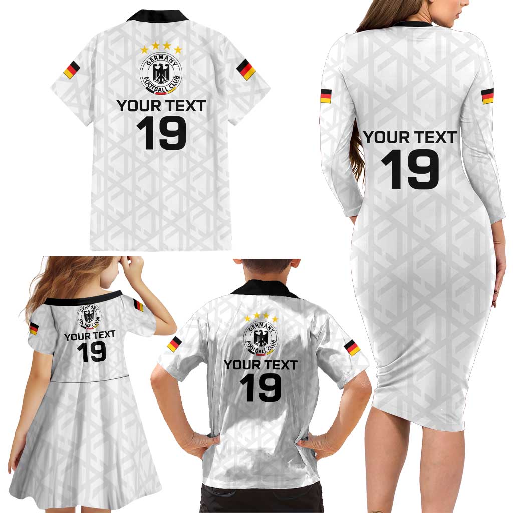 Custom World Football 2026 Germany Family Matching Long Sleeve Bodycon Dress and Hawaiian Shirt Deutschland 4-Time Champions - Wonder Print Shop