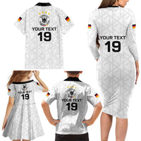 Custom World Football 2026 Germany Family Matching Long Sleeve Bodycon Dress and Hawaiian Shirt Deutschland 4-Time Champions - Wonder Print Shop