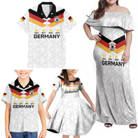Custom World Football 2026 Germany Family Matching Off Shoulder Maxi Dress and Hawaiian Shirt Deutschland 4-Time Champions - Wonder Print Shop