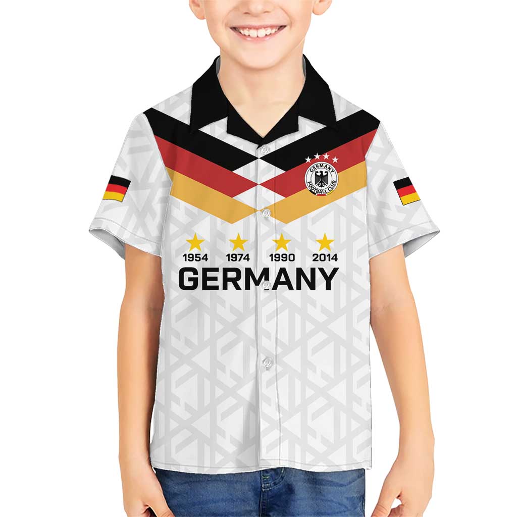 Custom World Football 2026 Germany Family Matching Off Shoulder Maxi Dress and Hawaiian Shirt Deutschland 4-Time Champions - Wonder Print Shop