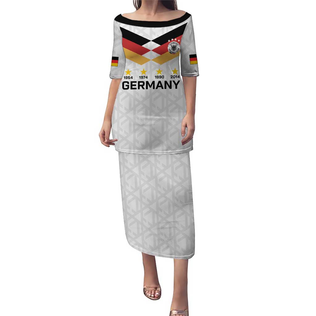 Custom World Football 2026 Germany Family Matching Puletasi and Hawaiian Shirt Deutschland 4-Time Champions - Wonder Print Shop