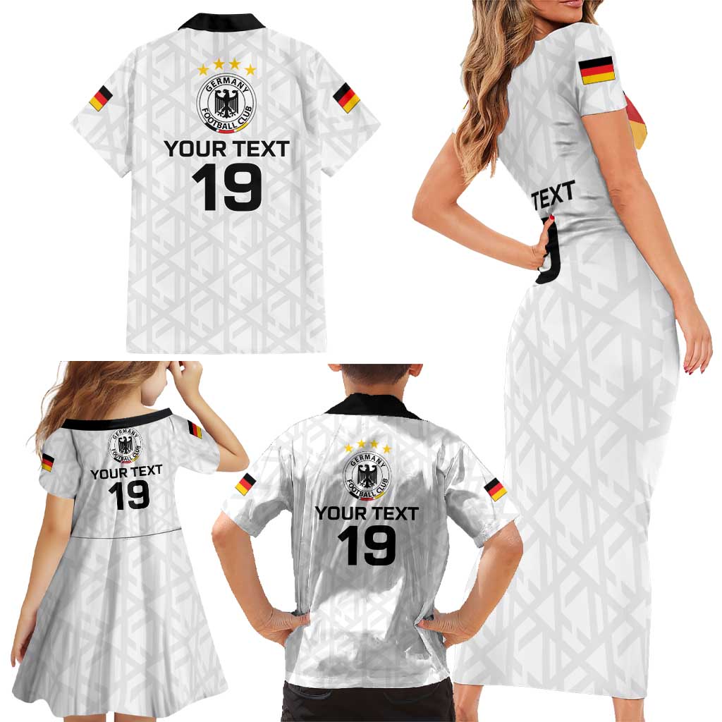 Custom World Football 2026 Germany Family Matching Short Sleeve Bodycon Dress and Hawaiian Shirt Deutschland 4-Time Champions - Wonder Print Shop