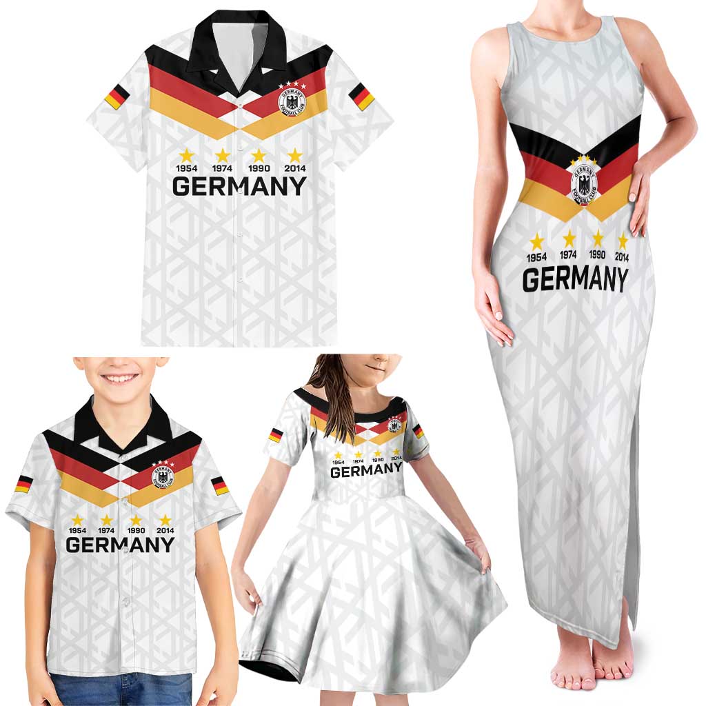 Custom World Football 2026 Germany Family Matching Tank Maxi Dress and Hawaiian Shirt Deutschland 4-Time Champions - Wonder Print Shop