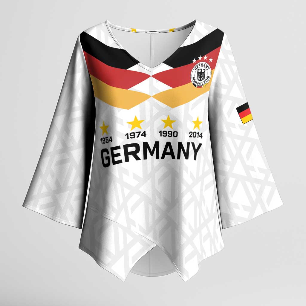Custom World Football 2026 Germany Kimono Sleeve Blouse Deutschland 4-Time Champions - Wonder Print Shop