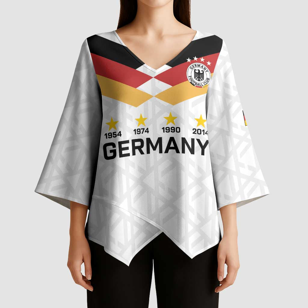 Custom World Football 2026 Germany Kimono Sleeve Blouse Deutschland 4-Time Champions - Wonder Print Shop