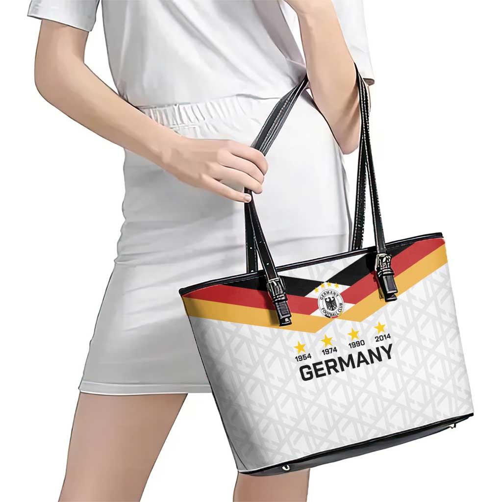 World Football 2026 Germany Leather Tote Bag Deutschland 4-Time Champions - Wonder Print Shop