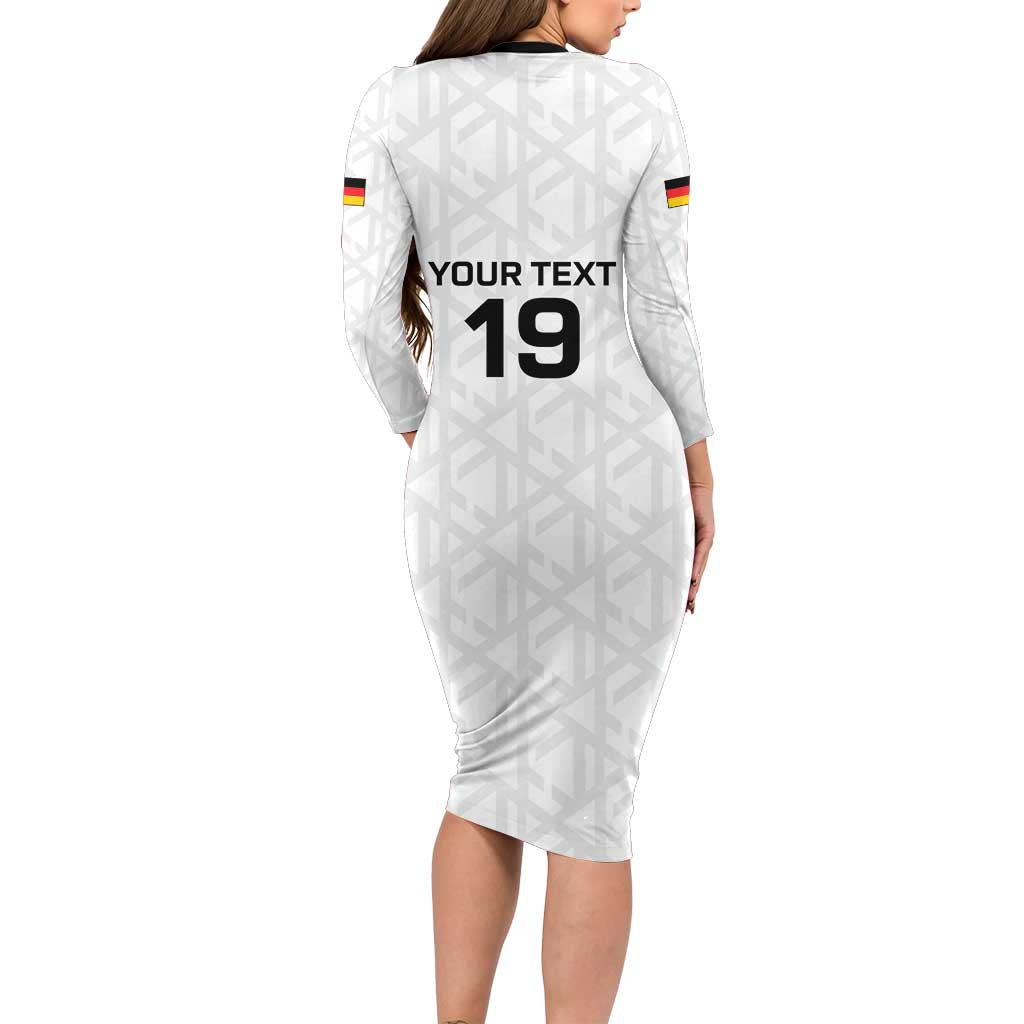 Custom World Football 2026 Germany Long Sleeve Bodycon Dress Deutschland 4-Time Champions - Wonder Print Shop