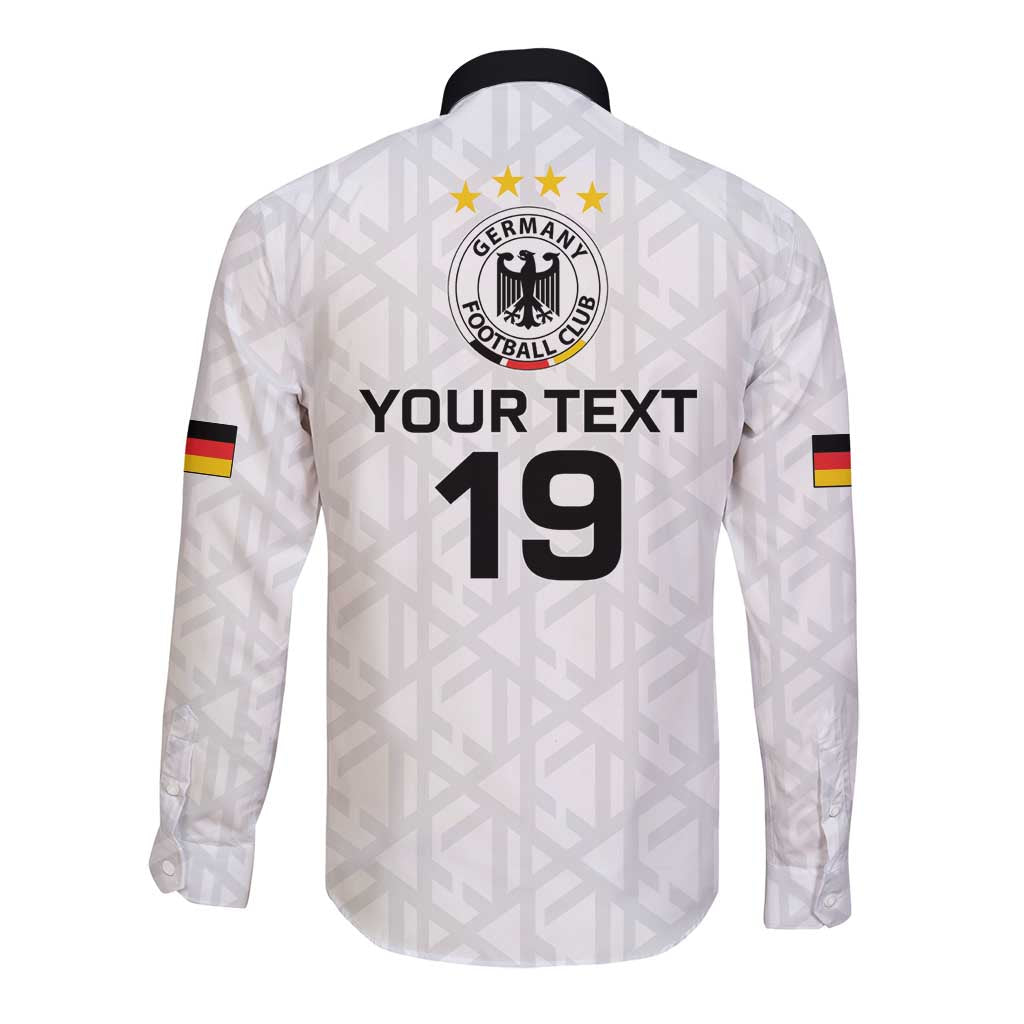 Custom World Football 2026 Germany Long Sleeve Button Shirt Deutschland 4-Time Champions - Wonder Print Shop