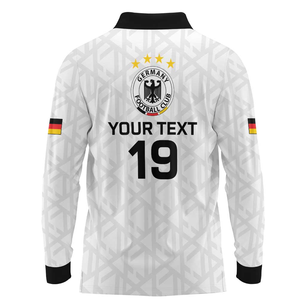 Custom World Football 2026 Germany Long Sleeve Polo Shirt Deutschland 4-Time Champions - Wonder Print Shop