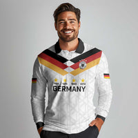 Custom World Football 2026 Germany Long Sleeve Polo Shirt Deutschland 4-Time Champions - Wonder Print Shop