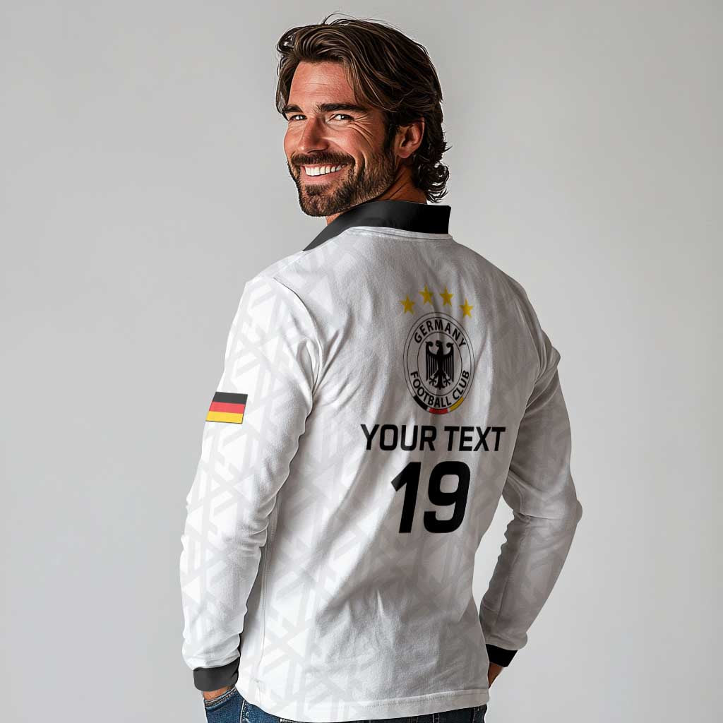 Custom World Football 2026 Germany Long Sleeve Polo Shirt Deutschland 4-Time Champions - Wonder Print Shop