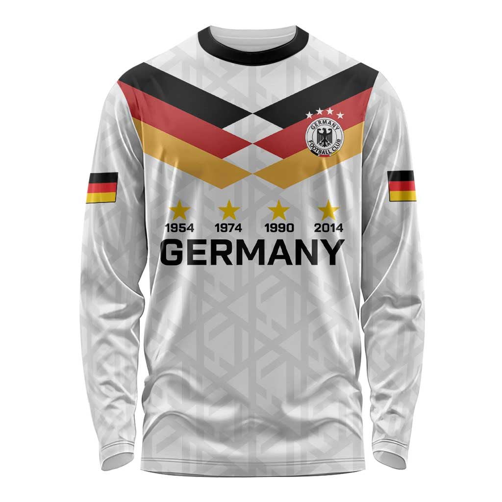 Custom World Football 2026 Germany Long Sleeve Shirt Deutschland 4-Time Champions - Wonder Print Shop