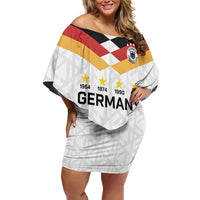 Custom World Football 2026 Germany Off Shoulder Short Dress Deutschland 4-Time Champions - Wonder Print Shop