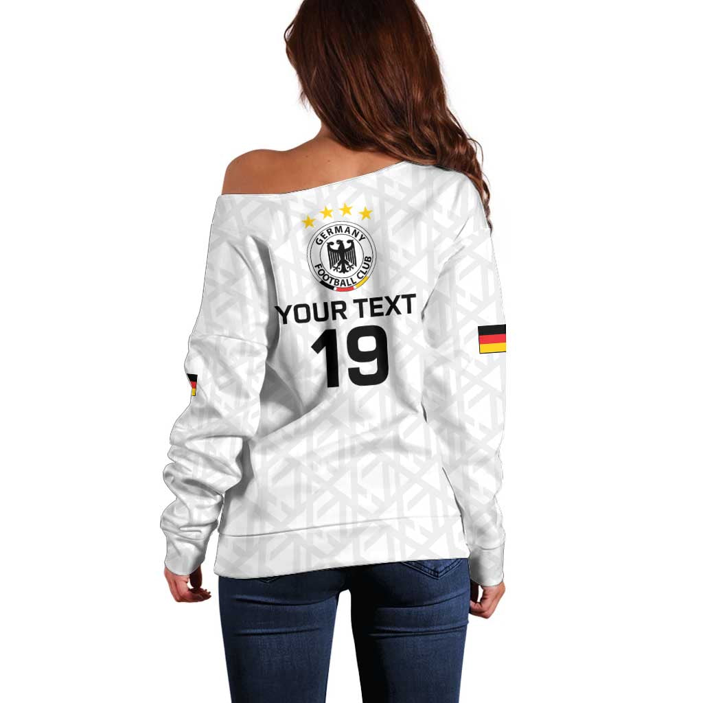 Custom World Football 2026 Germany Off Shoulder Sweater Deutschland 4-Time Champions - Wonder Print Shop
