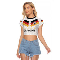 Custom World Football 2026 Germany Raglan Cropped T Shirt Deutschland 4-Time Champions - Wonder Print Shop