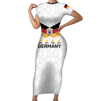 Custom World Football 2026 Germany Short Sleeve Bodycon Dress Deutschland 4-Time Champions - Wonder Print Shop