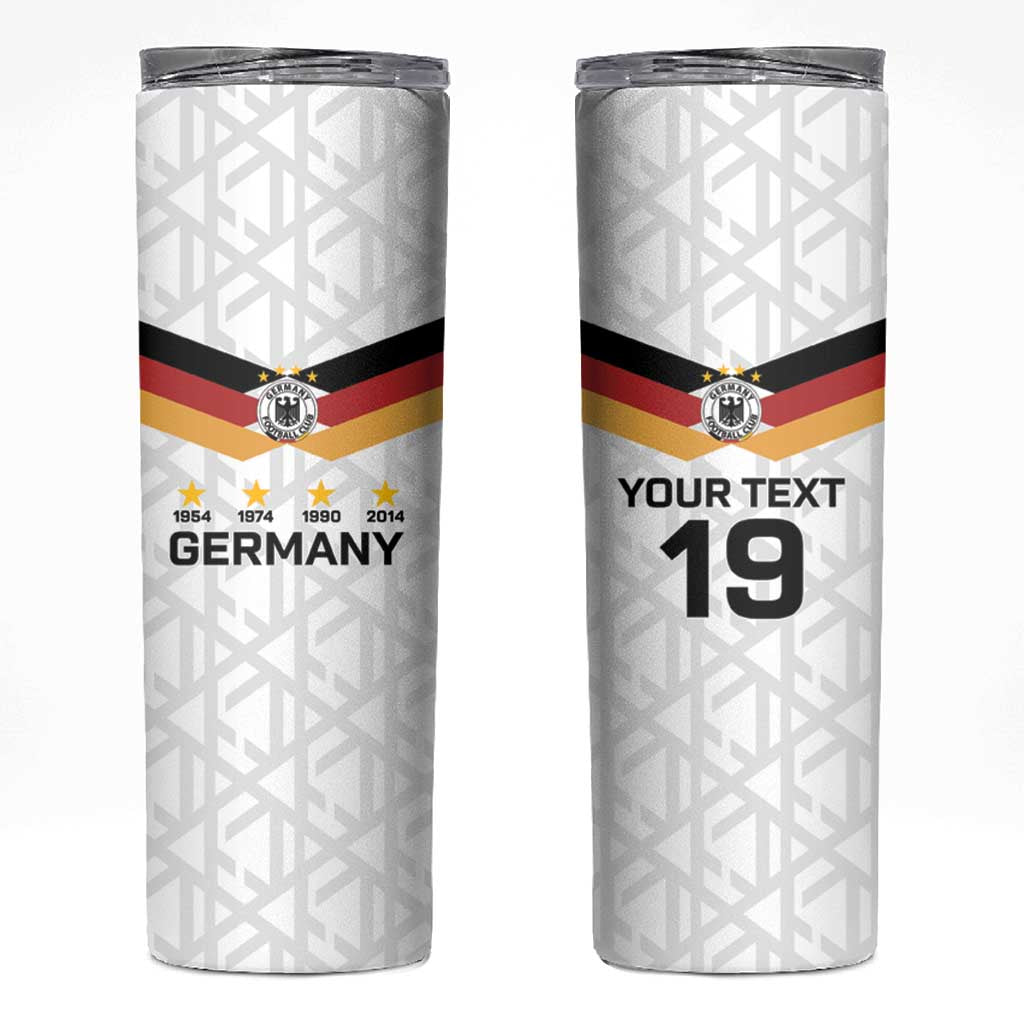 Custom World Football 2026 Germany Skinny Tumbler Deutschland 4-Time Champions - Wonder Print Shop