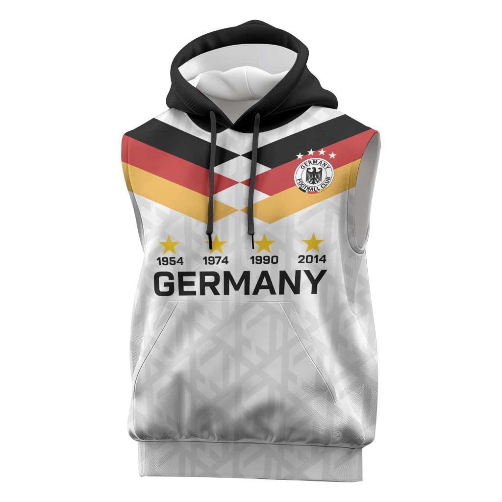 Custom World Football 2026 Germany Sleeveless Hoodie Deutschland 4-Time Champions - Wonder Print Shop