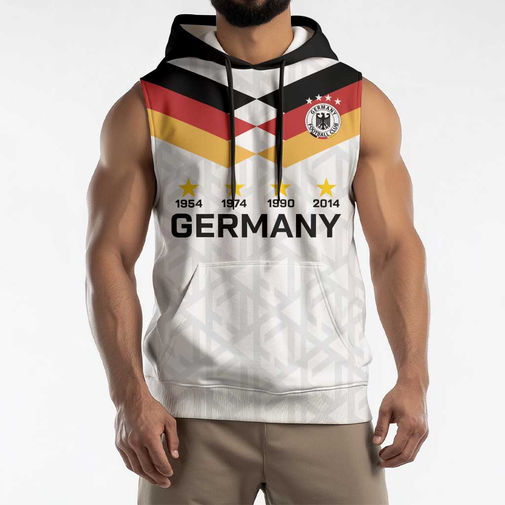 Custom World Football 2026 Germany Sleeveless Hoodie Deutschland 4-Time Champions - Wonder Print Shop