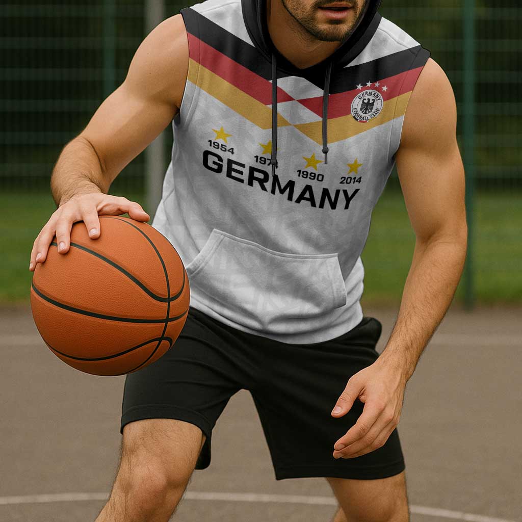 Custom World Football 2026 Germany Sleeveless Hoodie Deutschland 4-Time Champions - Wonder Print Shop