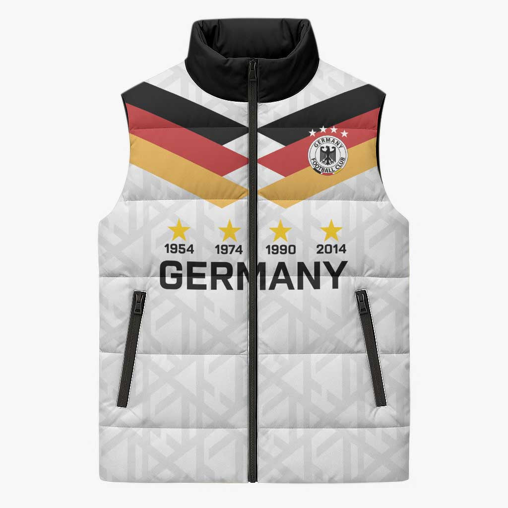 Custom World Football 2026 Germany Sleeveless Puffer Jacket Deutschland 4-Time Champions - Wonder Print Shop