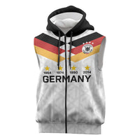 Custom World Football 2026 Germany Sleeveless Zip Hoodie Deutschland 4-Time Champions - Wonder Print Shop