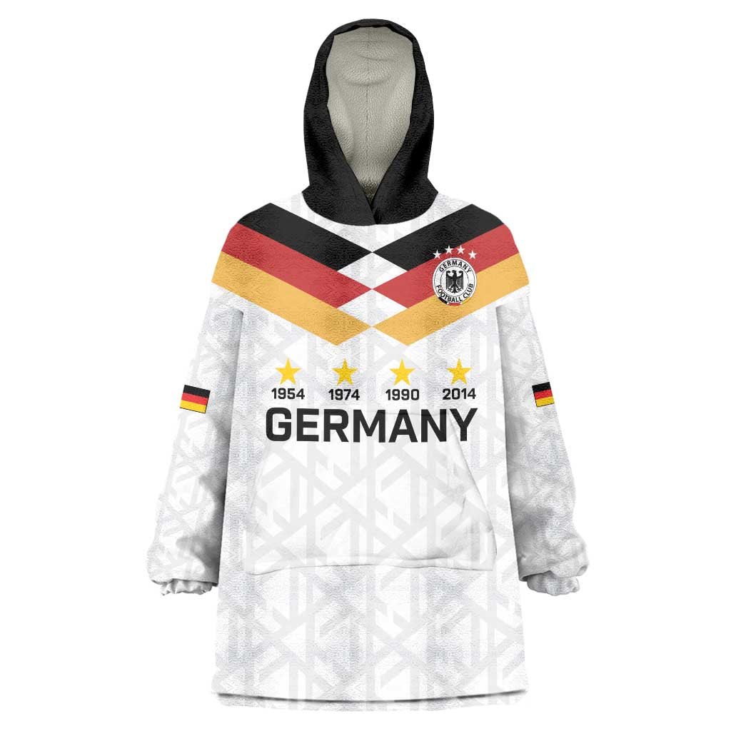 Custom World Football 2026 Germany Wearable Blanket Hoodie Deutschland 4-Time Champions - Wonder Print Shop