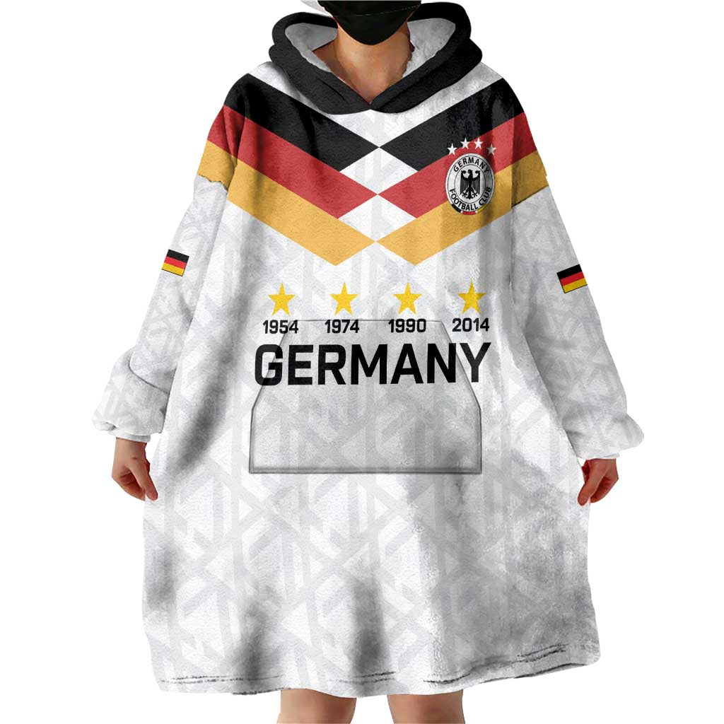 Custom World Football 2026 Germany Wearable Blanket Hoodie Deutschland 4-Time Champions - Wonder Print Shop