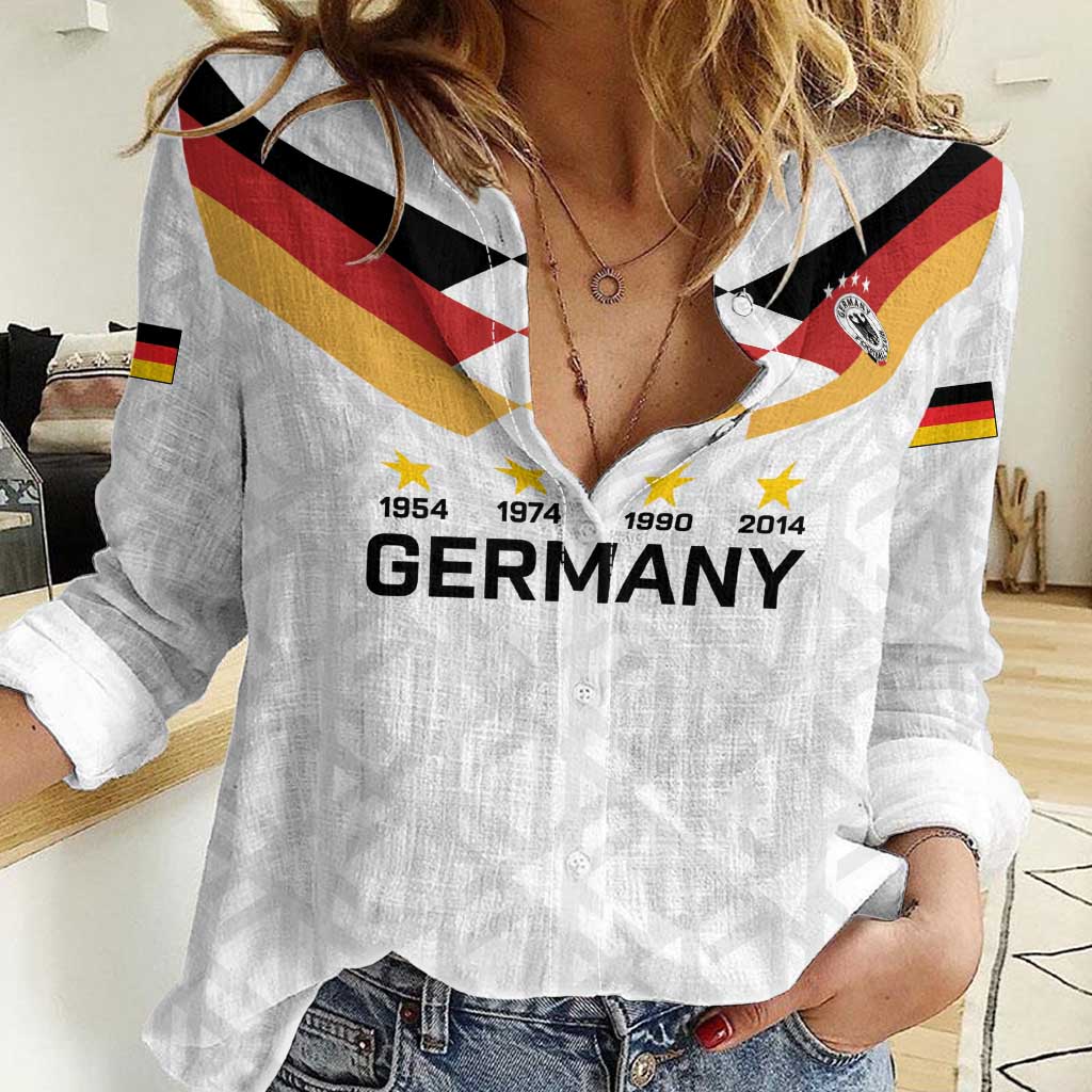 Custom World Football 2026 Germany Women Casual Shirt Deutschland 4-Time Champions - Wonder Print Shop