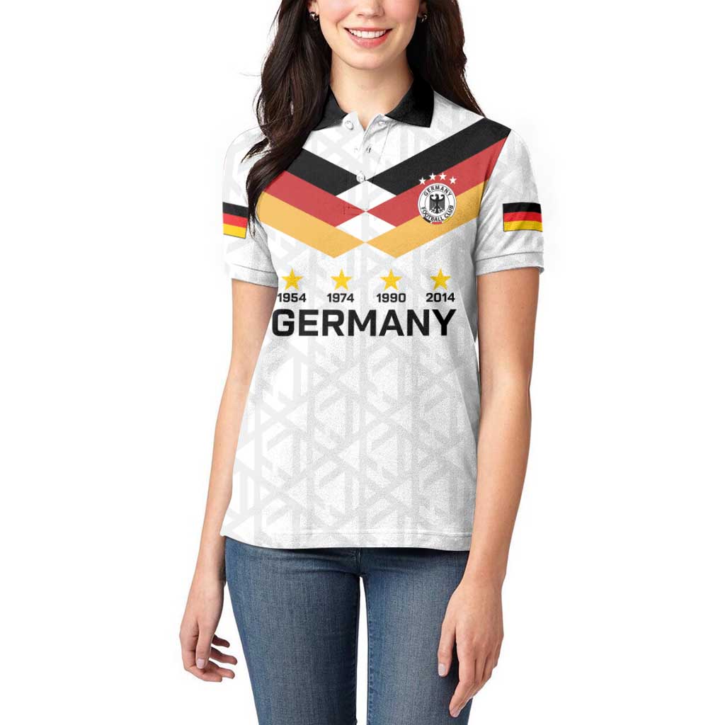 Custom World Football 2026 Germany Women Polo Shirt Deutschland 4-Time Champions - Wonder Print Shop