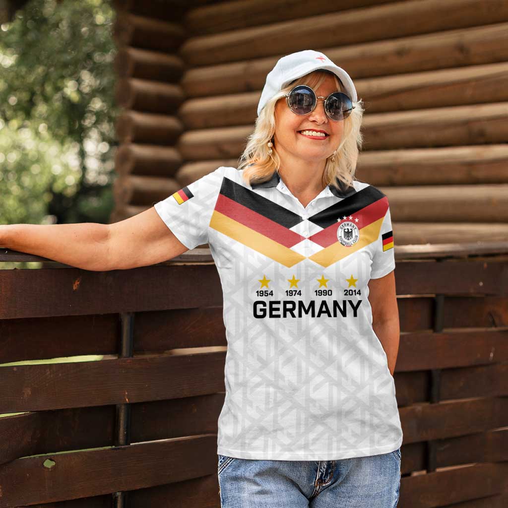 Custom World Football 2026 Germany Women Polo Shirt Deutschland 4-Time Champions - Wonder Print Shop