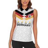 Custom World Football 2026 Germany Women Sleeveless Polo Shirt Deutschland 4-Time Champions - Wonder Print Shop