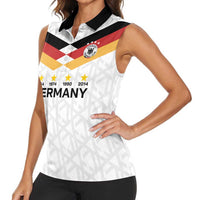 Custom World Football 2026 Germany Women Sleeveless Polo Shirt Deutschland 4-Time Champions - Wonder Print Shop