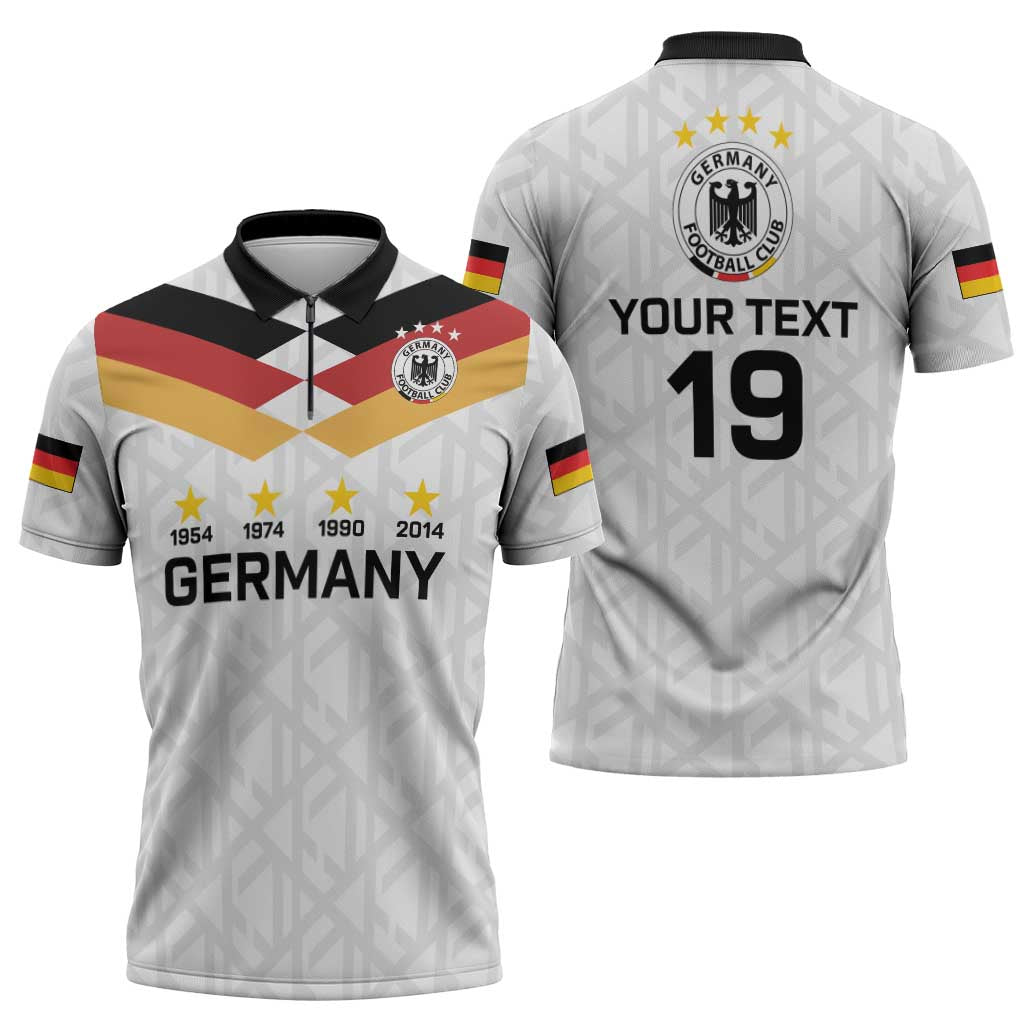 Custom World Football 2026 Germany Zipper Polo Shirt Deutschland 4-Time Champions - Wonder Print Shop