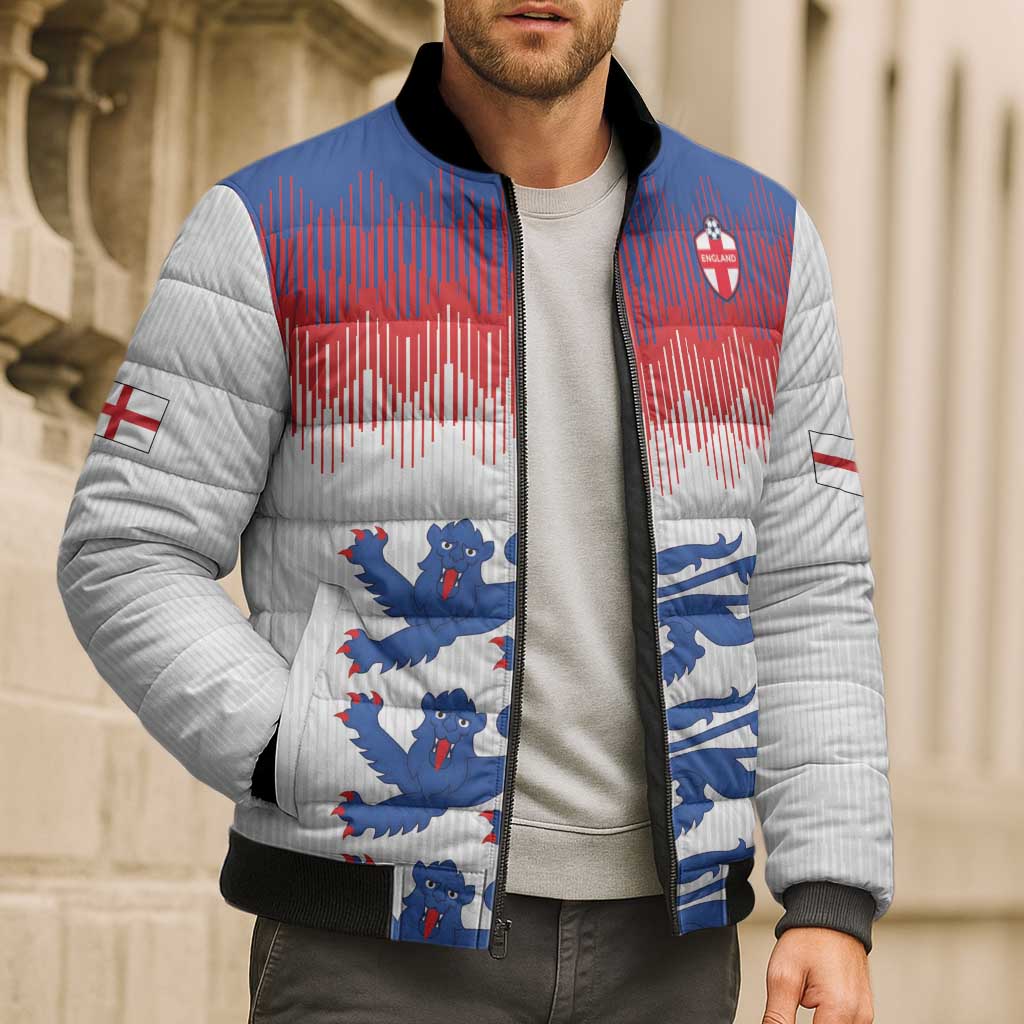 Custom World Football 2026 England Bomber Puffer Jacket Three Lions Pride Style - Wonder Print Shop