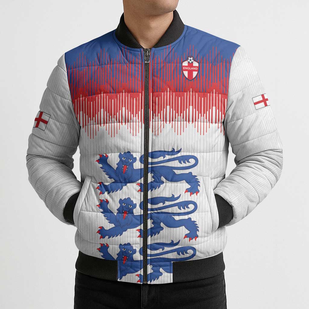 Custom World Football 2026 England Bomber Puffer Jacket Three Lions Pride Style - Wonder Print Shop