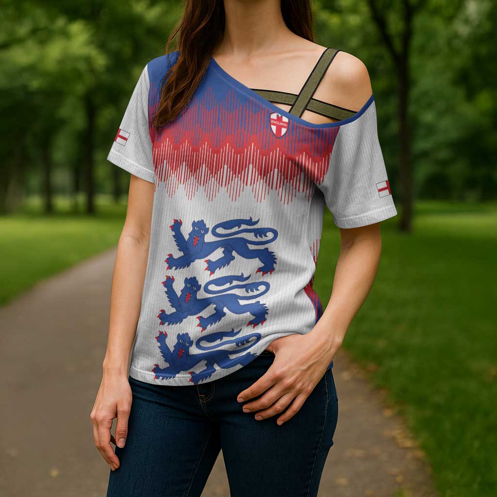 Custom World Football 2026 England Cross Shoulder Shirt Three Lions Pride Style - Wonder Print Shop