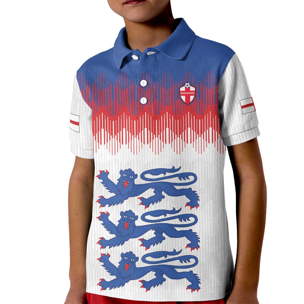 Custom World Football 2026 England Kid Polo Shirt Three Lions Pride Style - Wonder Print Shop