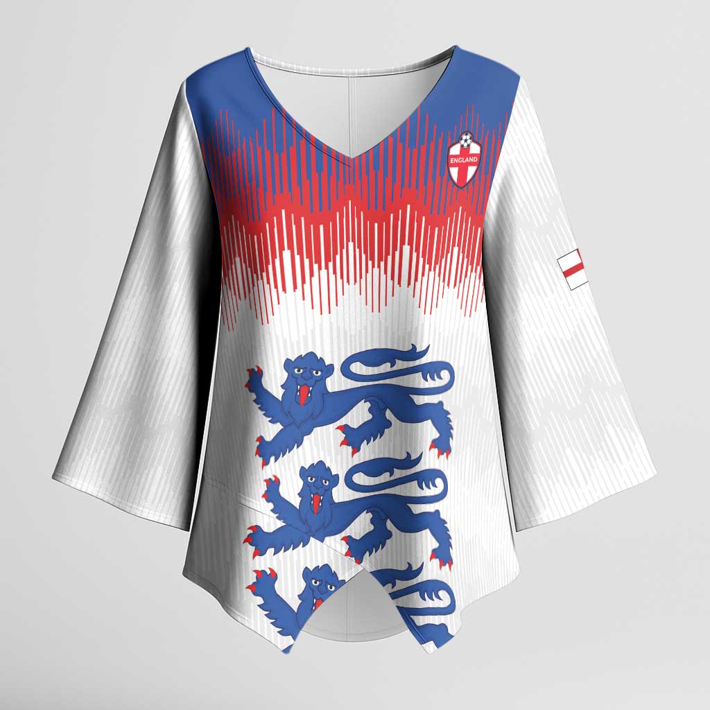 Custom World Football 2026 England Kimono Sleeve Blouse Three Lions Pride Style - Wonder Print Shop