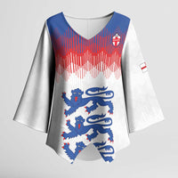 Custom World Football 2026 England Kimono Sleeve Blouse Three Lions Pride Style - Wonder Print Shop